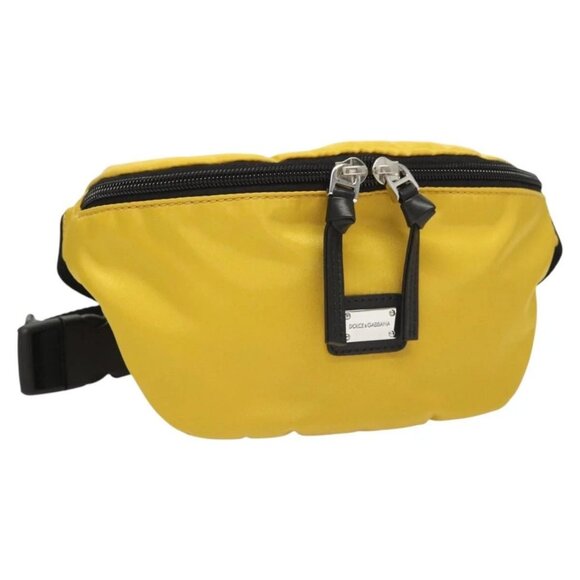 DOLCE&GABBANA Waist bag Nylon Silver Yellow Auth bs26192 - Picture 1 of 16